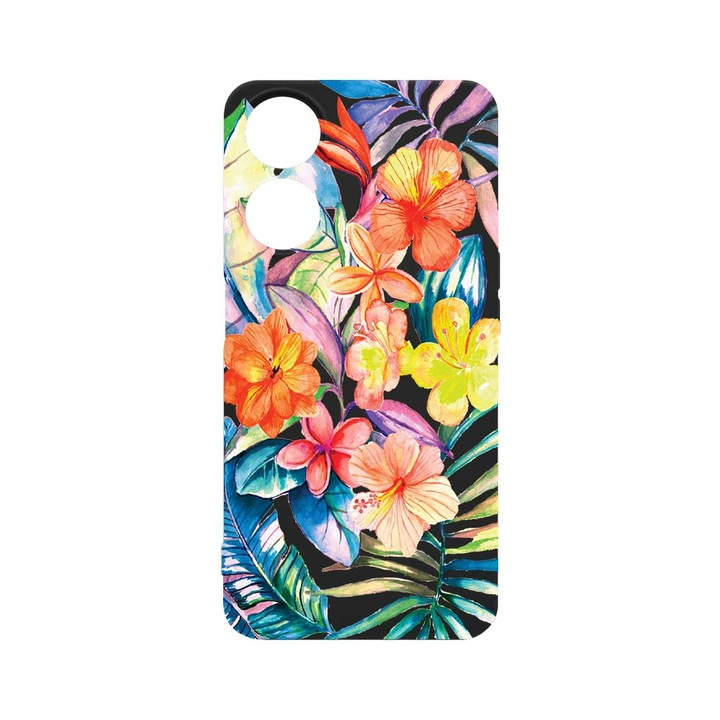 Husa BestCase® Premium Liquid Silicon, Compatibila Cu OPPO A98, Topical Flowers, SLIM 1.2MM, Microfibra in interior, Antisoc, Protectie Camera, Margini ridicate pentru protectia ecranului, PB 498