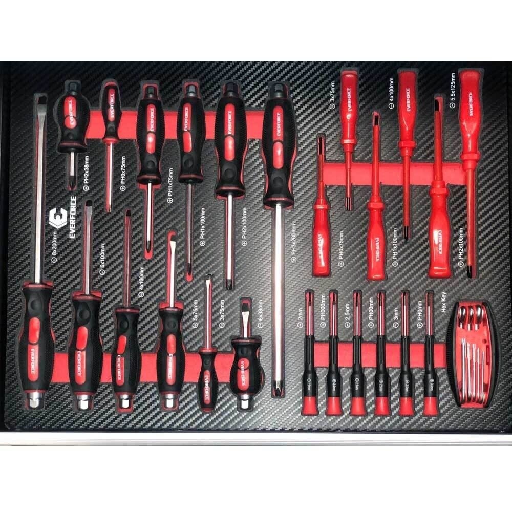 Dulap de scule standard cu 7 sertare, 154 instrumente incluse