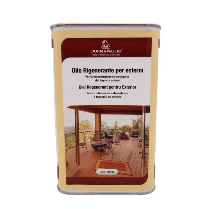 Ulei regenerant cu filtre UV pentru exterior, Borma Wachs, Oil Refresher, transparent, 1 L