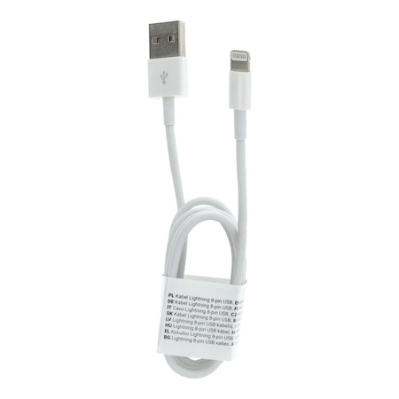 Cablu de date Compatibil cu iPhone Apple, Lightning 8-USB, C601, Lungime 1m, Alb