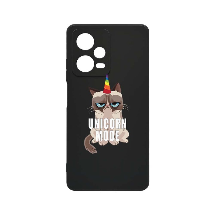 Husa BestCase® SLIM SIlicon 0.8MM, Compatibila Cu Xiaomi Redmi Note 12 Pro 5G, Grumpy Unicorn Mode, Rezistenta la uzura, Protectie Camera, c-B 654