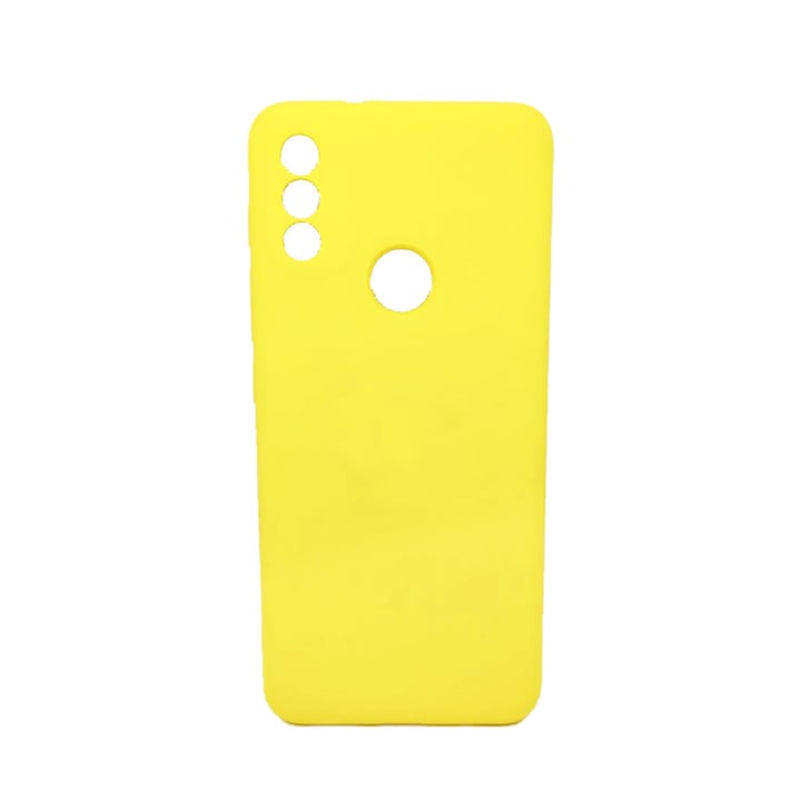Silicon Jelly G-Tech Liquid Cover, Съвместим с Motorola Moto E20, Защита на камерата, изработена от силикон, Микрофибърна вътрешност, Жълт