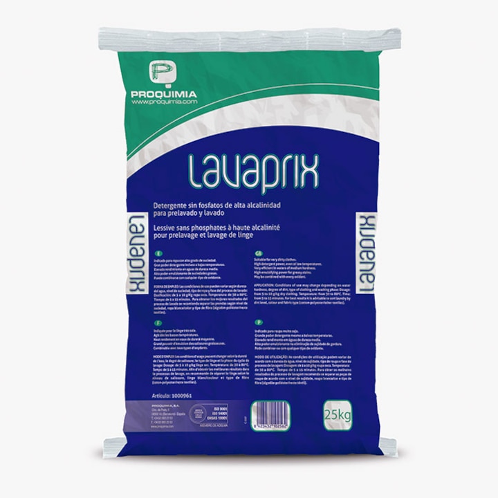 Detergent praf, profesional, pentru spalarea textilelor, concentrat cu nivel de spumare redus si temperatura scazuta, Lavaprix, 25 kg