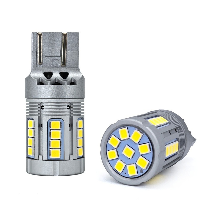 2 db-os motoLEDy LED W21/5W autóizzó készlet, 7443 100% CANBUS 12-24V hibamentes 3000lm fehér