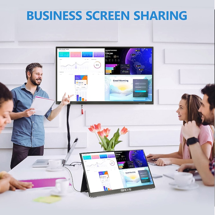 Monitor portabil, SIHOiSi, 15.6 Inch, Full HD, Negru - eMAG.ro