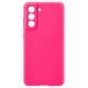 Защитен калъф, кадифена вътрешност, съвместим със Samsung Galaxy S21 Plus, FONIX BloomShield, силикон, повдигнати ръбове, тънък, неоново розов