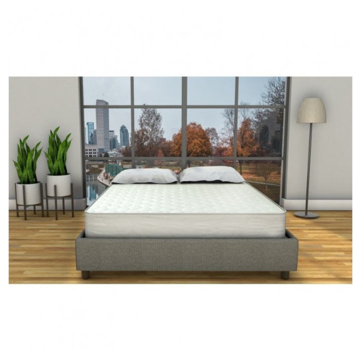 Saltea Pat Lux Super Ortopedica, 160x190x20CM, Alba, Arcuri Bonell, Spuma Poliuretanica, Fermitate Medie, Zutech Elemp Group