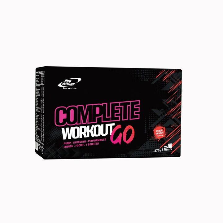 Formula complexa pre-workout, Complete Workout Go, blood orange, 25 plicuri x 15 g