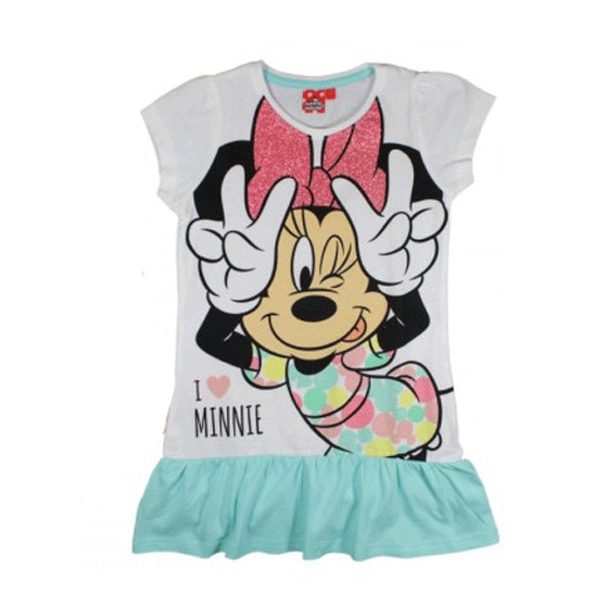 Rochie I love Minnie, turcoaz-8 ani