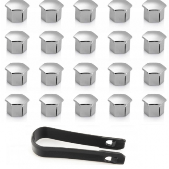 Capace pentru suruburi de roti, universale, 21 mm, cromate