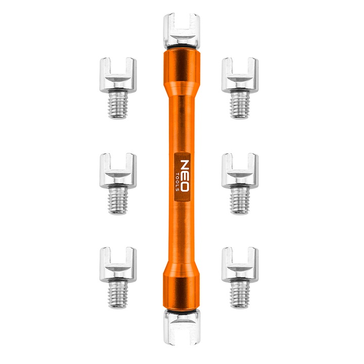 Set cheie cu 8 adaptoare, Neo Tools, Motocicleta, Portocaliu/ Argintiu