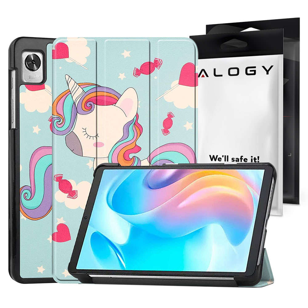 Husa rabatabila Alogy Book Cover pentru Realme Pad Mini 8.7 Unicorn