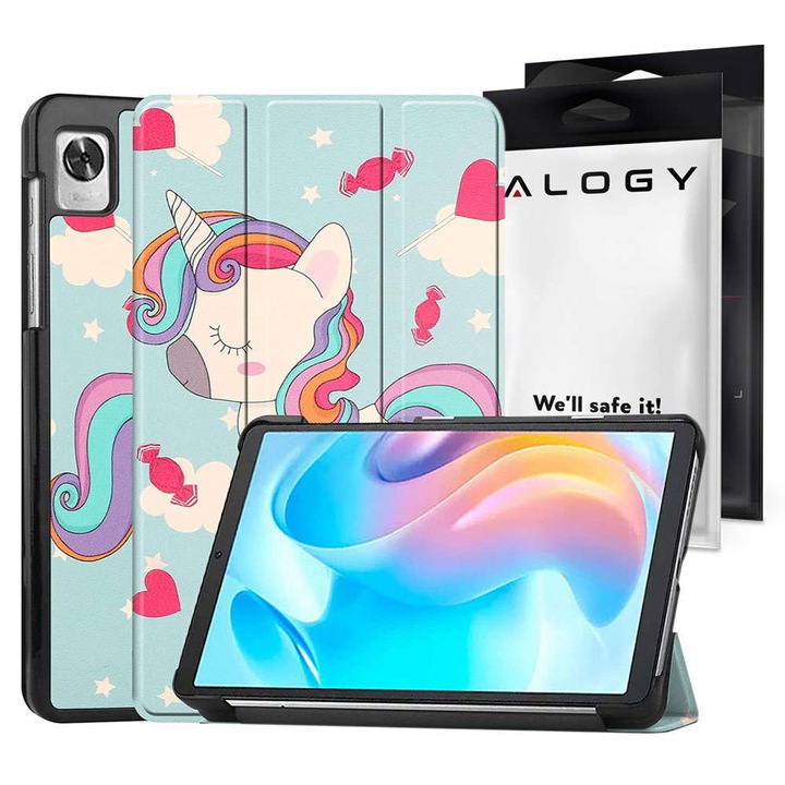 Husa rabatabila Alogy Book Cover pentru Realme Pad Mini 8.7 Unicorn