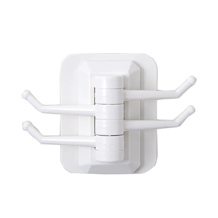 Carlig, Plastic, Utilizare multipla, 6 x 8 cm, Alb