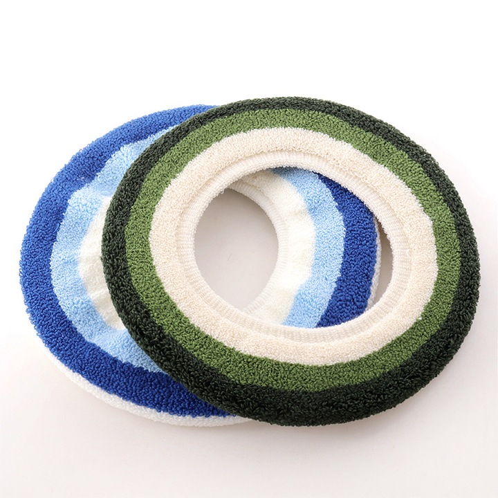 2 db WC-ülőke huzat készlet, Akril kötött, 30 x 30 cm, Többszínű