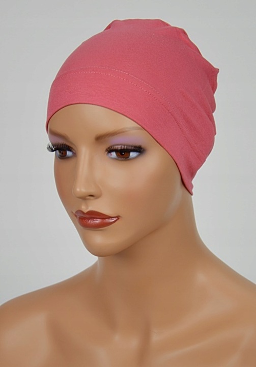 Turban dama, Bumbac, Roz, 55-60 cm