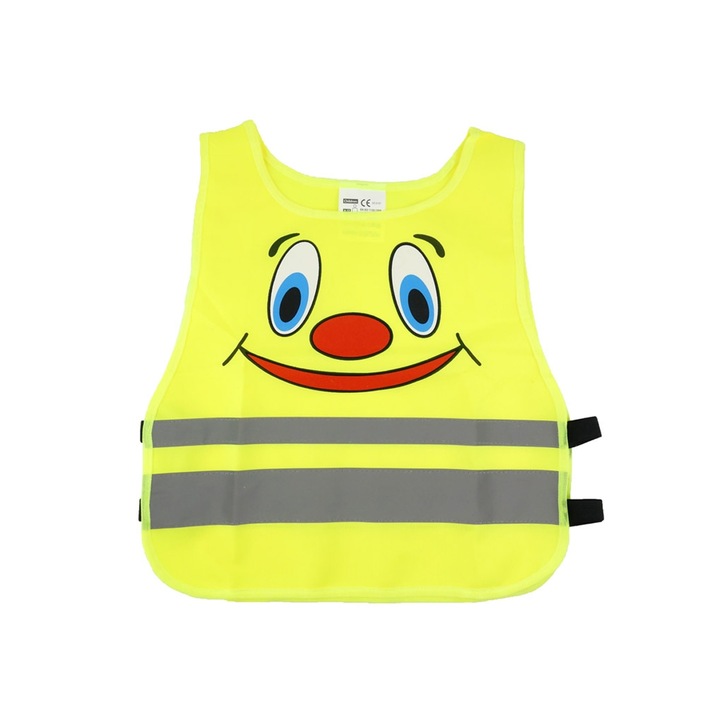 Детска светлоотразителна жилетка Amio, 40X45 см, За деца между 4 - 12 години, Жълт