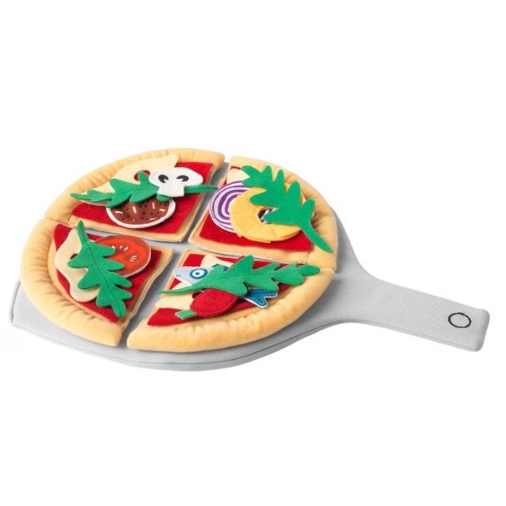 Set educativ preparare pizza din plus, 24 piese, lavabil, 3 ani +