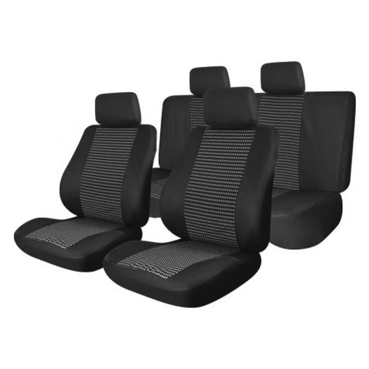 Комплект универсални калъфи за седалки Traffic Черно - Сиво, 9 части