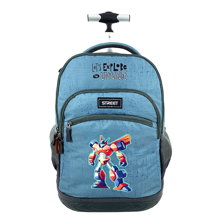 Rucsac troler Street Robots, 34x22x47 cm, multicolor