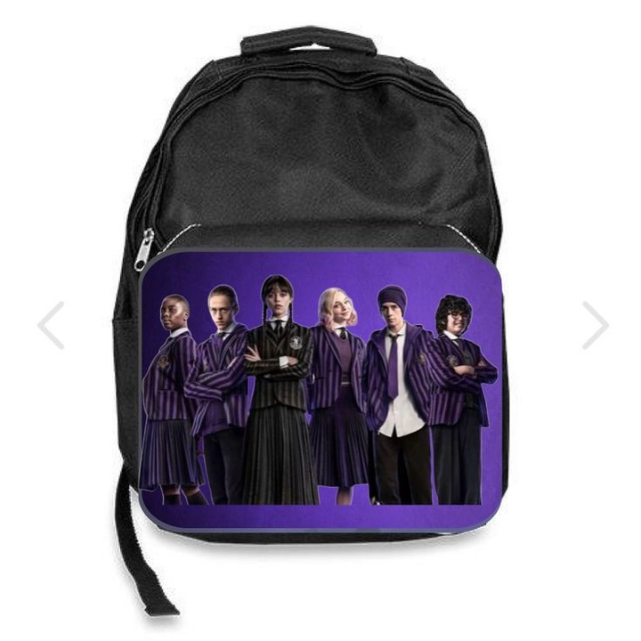 Fekete hátizsák típusú táska, személyre szabott szerda, méret 30 cm x 45 cm x 17 cm, M9