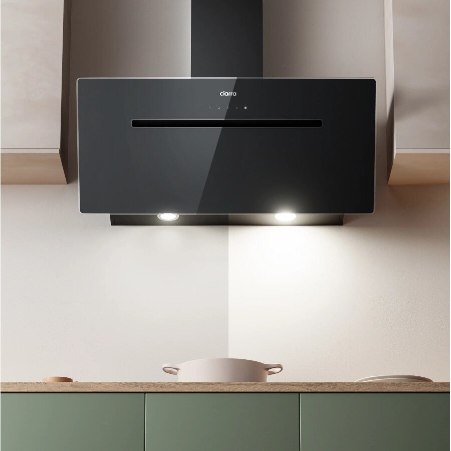 Cappa Aspirante Inclinata CIARRA 90cm - 630m³/h, Classe A+++, Nero | Con Controllo Touch E Luci LED - Foto 2
