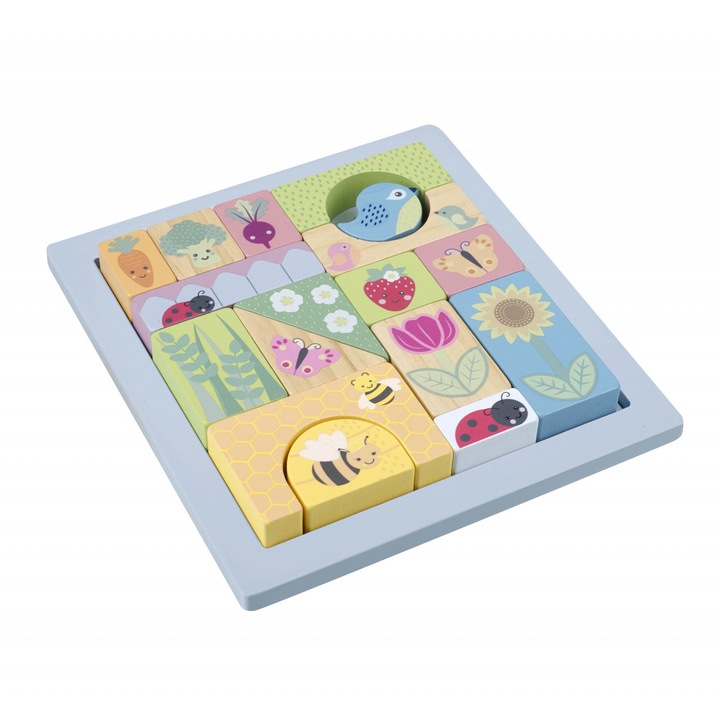 Cuburi de construit Gradina de primavara, Orange Tree Toys