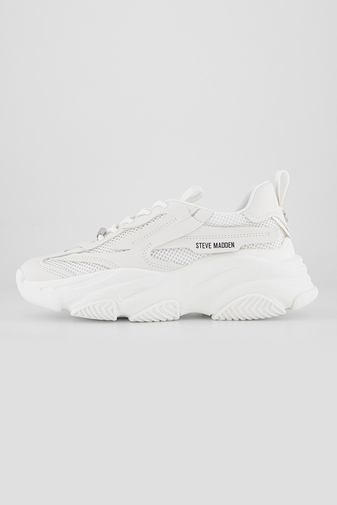 Steve Madden, Спортни обувки Possession-E с мрежести зони, Бял
