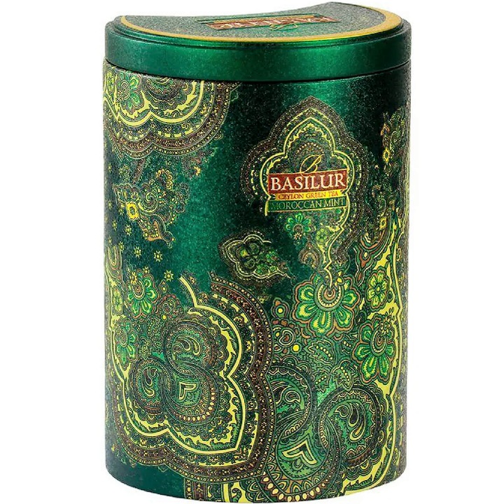 Цейлонски зелен чай Мароканска мента "Ориентал", метална кутия 100гр, Basilur Tea