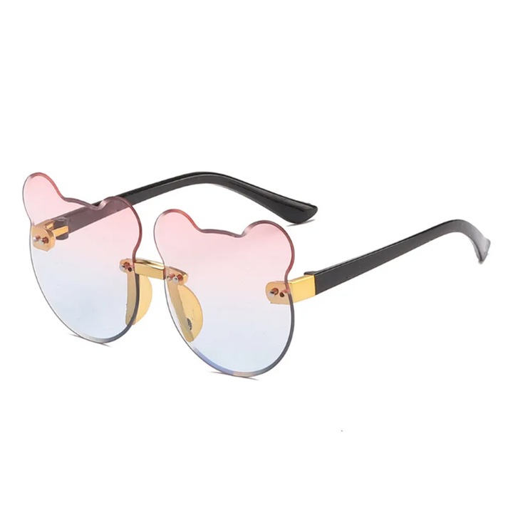 Детски слънчеви очила, унисекс, модел мече, градиент, EFAYN, Универсален, Светлосин