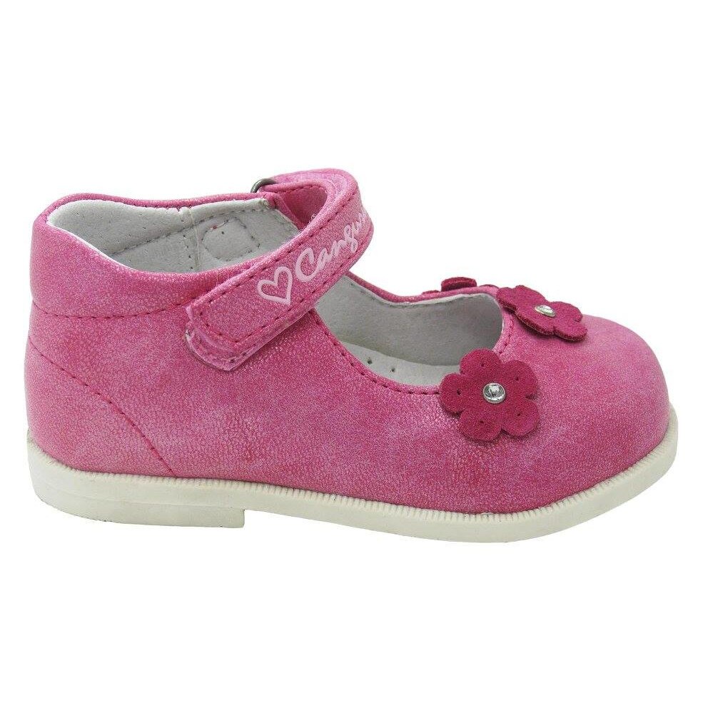Pantofi fete, roz cu floricele