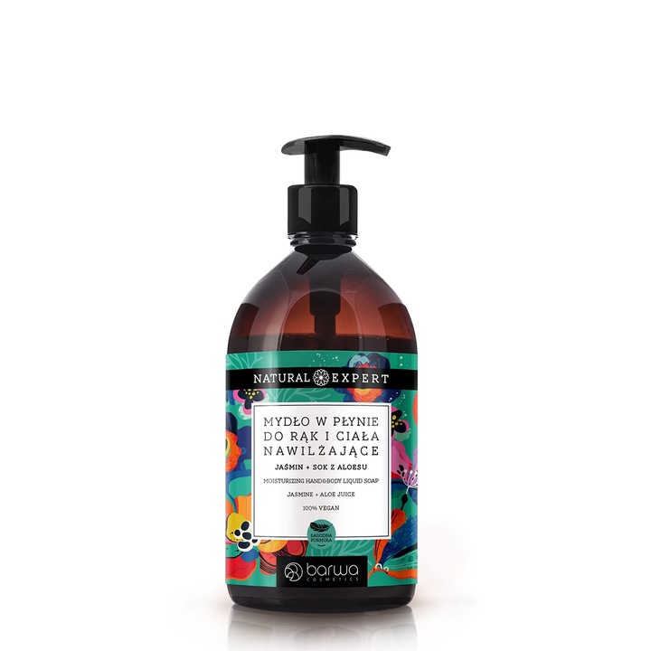 Хидратиращ течен сапун, с жасмин и алое вера, Barwa Natural Expert 500 ml