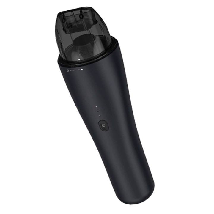 Vezeték nélküli autóporszívó, Vaxiuja, Hordozható, Teljesítmény 65W, 11V, Szívás 6000 Pa, USB töltés, ABS anyag, Fekete