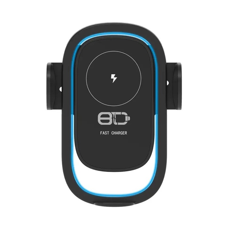 Suport auto grila ventilatie si ventuza 15W motorizat cu incarcare wireless Qi Standard Fast Charge Type-C - CWCPH-D6