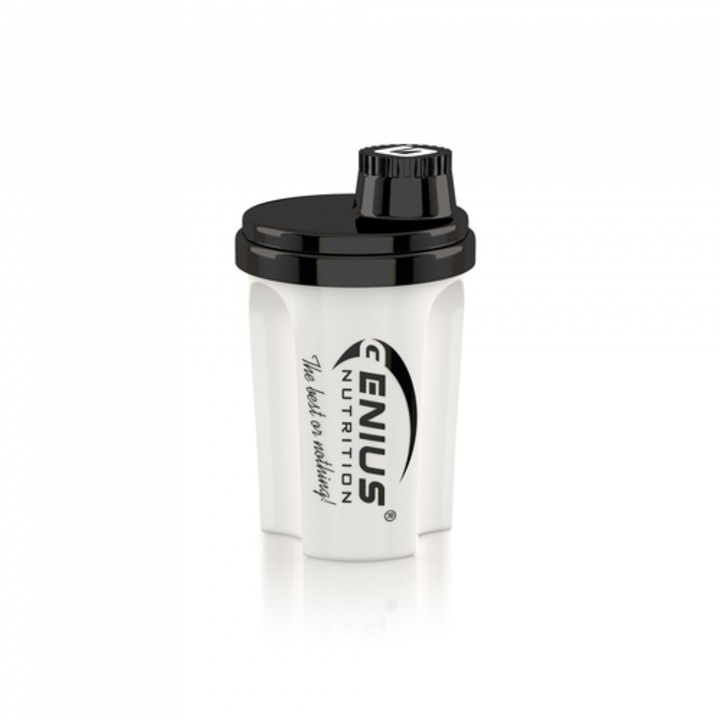 Shaker Genius Nutrition® pentru prepararea suplimentelor nutritive sub forma de pudra, Transparent, 300 ml
