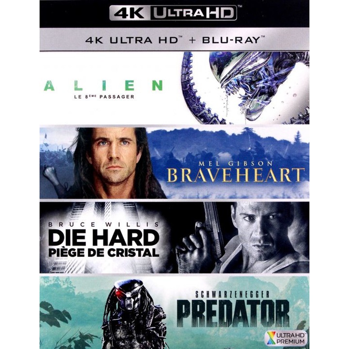 Braveheart - Waleczne Serce / Obcy - 8. pasażer Nostromo / Predator / Szklana pułapka [BOX] [4xBlu-Ray 4K]+[4xBlu-Ray]
