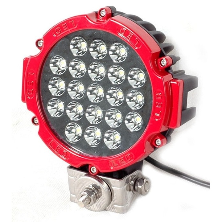 Proiector LED Auto Offroad 63W/12V-24V, 4410 LM, Rosu, Spot Beam 30 Grade 5500 k