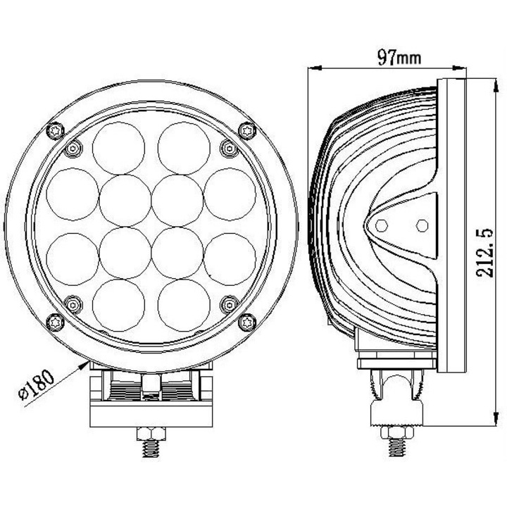 Proiector LED Auto Offroad de mare putere 60W/12V-24V, 5100 Lumeni, Spot Beam 10 Grade 5500 k