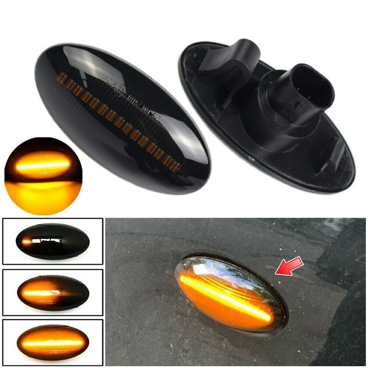 Set 2 Semnalizari Aripa LED Dinamice Secventiale Fiat Sedici - D0522-F