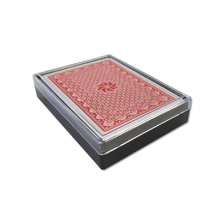 Carti de joc, din plastic, 54 bucati, 8.7x5.7 cm - Rosu