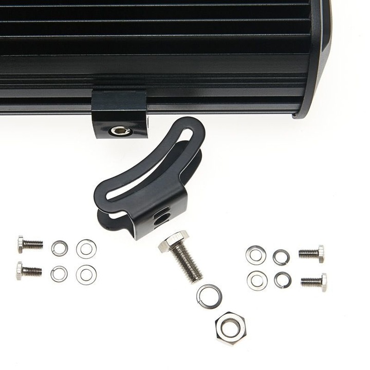 LED Bar Auto cu 2 faze (faza scurta/faza lunga) 108W/12V-24V, 9180 Lumeni, lungime 23,5 cm, Leduri CREE + Cablaj cu Releu si Buton On/Off 5500 k