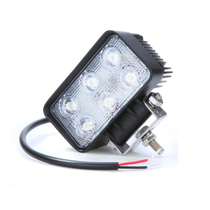 Proiector LED Auto Offroad 18W/12V-24V, 1320 Lumeni, Dreptunghiular, Flood Beam 60 Grade 5500 k