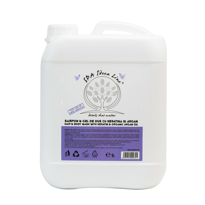 Sampon si gel dus hotelier cu keratina si ulei de argan, Spa Ideea Line 5 l