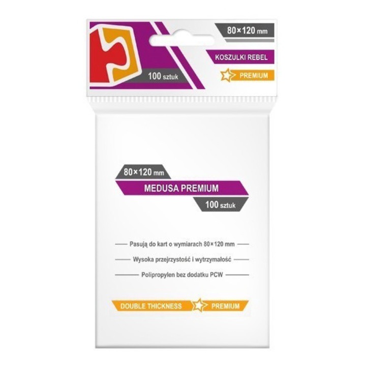 Комплект от 100 корици за карти, Rebel, Transparent