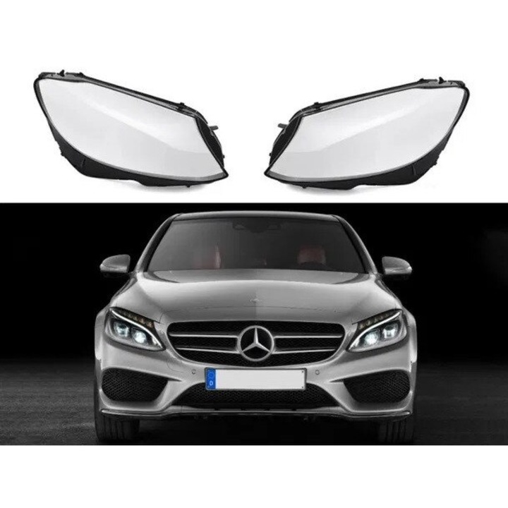 Set 2 sticle faruri pentru Mercedes C-Class W205 Non Facelift (2015 - 2017) - HW006