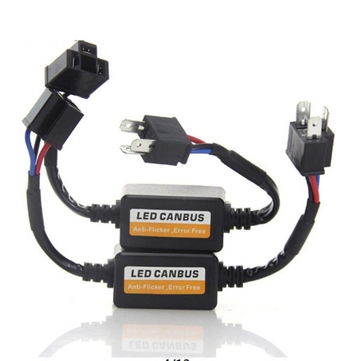 Set 2 Anulatoare eroare bec ars si filtru antibruiaj 12V pentru Led H4 cu doua faze Canbus - XtremeVision