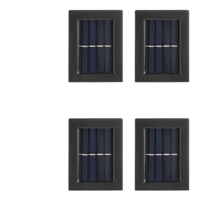 OEM 4 db LED-es Fali lámpa készlet napelemes töltéssel, falra vagy lépcsőre szerelhető, 8 órás autonómia