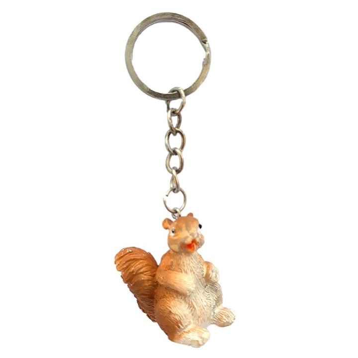 Mókust ábrázoló műgyanta kulcstartó, M3, 4X4cm