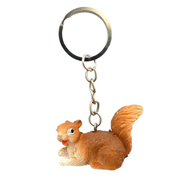 Kulcstartó mókus figurával, M4, 4X4cm