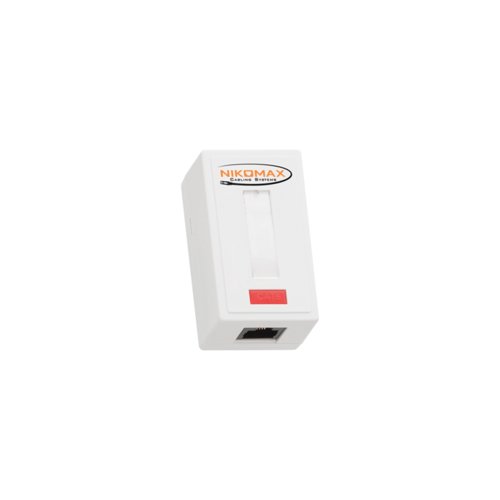 Аксесоар NIKOMAX Off-wall box, CAT6 with Keystone insert, UTP, 1 port (NMC-WO1UE2-WT)